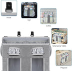 Accmor Changing Table Diaper Organizer, Hanging Diaper Caddy Organizer Stacker for Cribs Changing Table Playard Wall Baby Essentials Storage, Grey