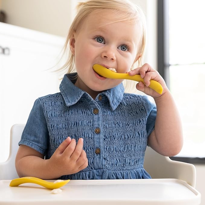 Bella Tunno Silicone Suction Bowl & Spoons for Toddlers & Babies, Food Grade BPA Free Silicone, Non Slip Base, Microwave & Dishwasher Safe, Ideal Baby-Led Weaning Bowl, Miss Mess/Love First Bite