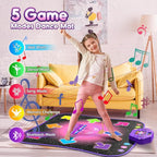 Flooyes Dance Mat Toys for 3-12 Year Old Kids, Electronic Dance Pad with Light-up 8-Button Wireless Bluetooth, Music Dance with 5 Game Modes, Birthday Toys Gifts for 3 4 5 6 7 8 9 10+ Year Old Girls