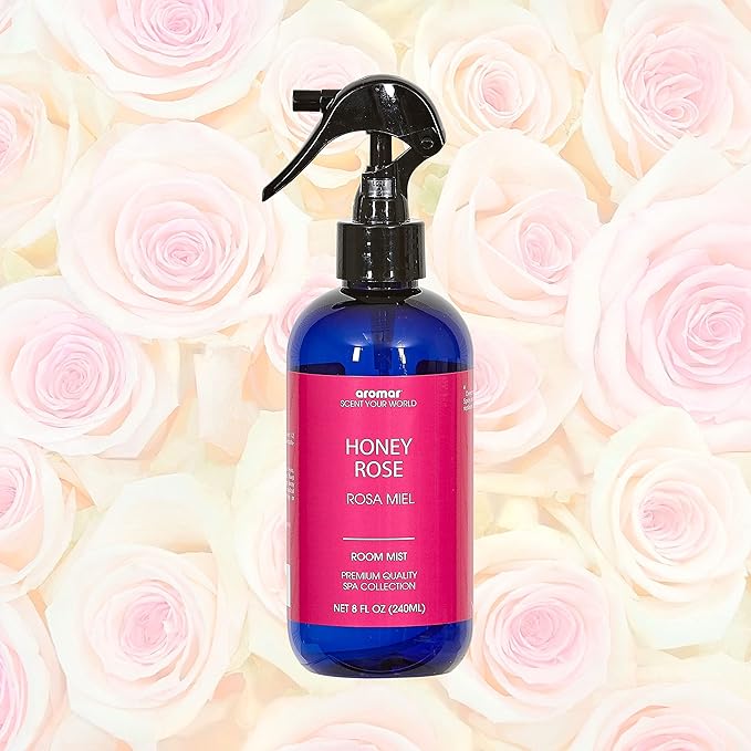 Aromar Essential Room Mist and Fabric Spray with Natural Freshener Aromatherapy for a Fresh and Rejuvenated Home 8 oz Honey Rose