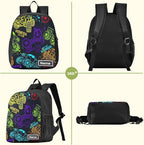 Colorful Monster Truck Toddler Backpack Waterproof Mini Backpack with Name/Text Preschool Backpack Cute Small Backpack Kindergarten Pre School Bags 13 Inch, Medium, Pattern 2