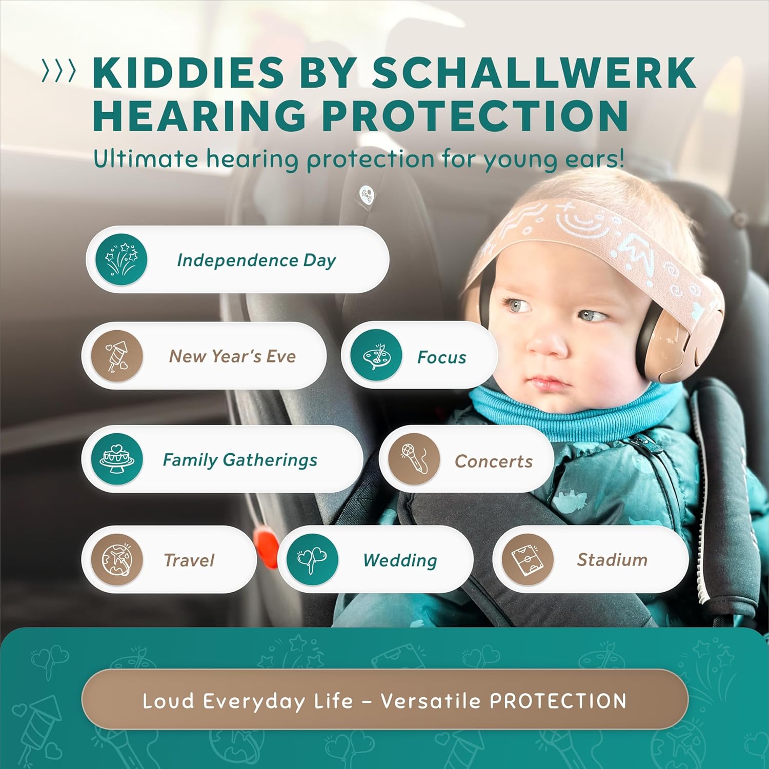 Schallwerk ® Mini+ Baby Ear Muffs – Infant Noise Cancelling Headphones, Toddler Ear Protection, Baby Headphones for Noise