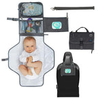 Portable Baby Changing Pad with Waterproof Mat - Foldable Diaper Clutch Kit and Organizer for Travel or Changing Table