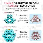 TECTI Kinetic Building System - Cubes with Seismic Moves - Consists of 3-Dimensional Interconnected Cubes - Build Over 50 Dynamic Structures - by Fun in Motion Toys