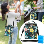 Breastmilk Cooler Bag with Ice Pack Fits Up to 9oz Bottles - Insulated Baby Bottle Cooler with Strap - Nursing Mom & Daycare Travel
