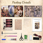 Book Nook Kit - DIY Miniature House 3D Wooden Puzzle for Adult and Teens, Booknook Bookshelf Decor Scale Model Build with LED Light, Gifts for Family and Friends (Sleeping Beauty)