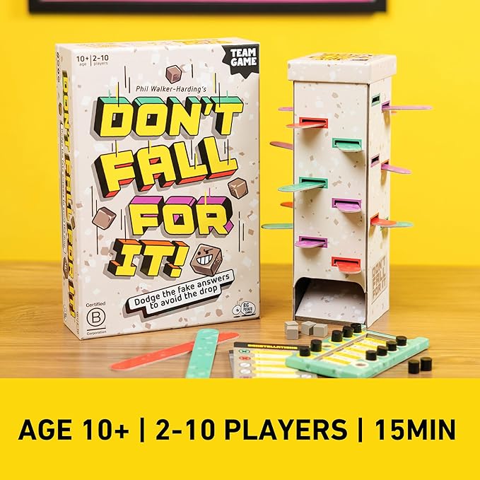 Don't Fall for It – Fun Trivia Board Game Age 3+ for Families and Kids | Hilarious Family Game for All Ages | 2+ Players, Portable and Easy to Play