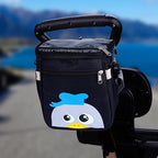 Baby Stroller Organizer Bag，Small Diaper Bag - Universal Stroller Organizer With Insulated Cup Holder,Pocket With Baby Wipes Dispenser，Adjustable Shoulder Strap(Black)