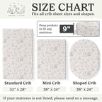 Crib Sheets Neutral - Fitted Baby Crib Sheets Bed for Girl Boy - 2 Pack Standard & Toddler Mattress - Buttery Soft Organic Cotton Blend (Magic Forest)