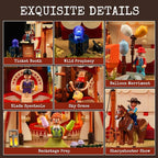 Travelling Circus Lighting Building-Bricks Set - The Wild West Show 1962 Pcs Collection Display Set for Adults and West Lovers