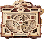 Wood Trick Enigma Chest Lock Puzzle Box Wooden 3D Puzzles for Adults and Kids to Build - Engineering DIY Project Mechanical Model Kits for Adults Wooden Models