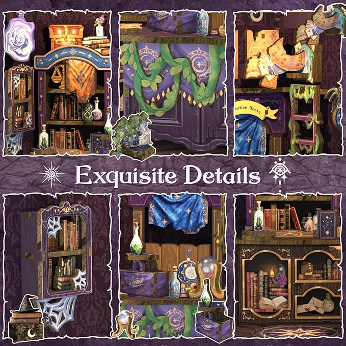 CUTEBEE Book Nook Kit - DIY Miniature House Dollhouse Kit for Adults and Teens, Booknook Tiny House Bookshelf Decor 3D Wooden Puzzle, Gifts for Family Friends (The Astrology Bookshop)