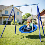 Heavy Duty 500lbs Saucer Swing Set - Outdoor Metal Frame Playground Equipment for Backyard, Includes 45'' Tree Swing & Adjustable Steel Stand - Kids/Toddlers Age 3-12