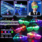 112PCS Glow in the Dark Party Supplies for Kids Adults, Light Up Party Favors with Light Up Glasses, 50 Glow Sticks Bulk Pack for DIY Bracelets Necklaces, Neon Party Supplie Decorations for Hallowee