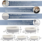 NaturalCozy 5-Piece Rectangle Storage Basket Set- Natural Cotton Rope Woven Baskets for Organizing! Small Basket for Montessori, Baby Nursery, Dog Toy Baskets, Cat Toy Box, Bathroom Organization Bin
