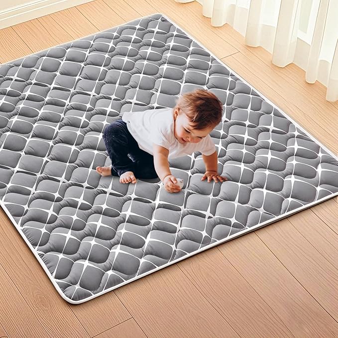 High-Density Foam Baby Play Mat, 47x47 Inches Thicken One-Piece Comfortable and Soft Playmat, Non Slip Machine Washable Floor Mat for Infants, Tapete para Bebes,Toddlers