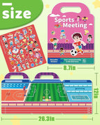 Benresive Reusable Sticker Book for Toddlers 2-4 Years, Fun Travel Stickers for Kids, Waterproof Sticker Books for Toddlers 1-3, Crafts Activities for Todddlers 1-3 2-4 3-5 - Sports