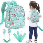 Accmor Toddler Backpack Leash, Cute Baby Backpacks with Anti Lost Wrist Link, Mini Kids Backpack Harness Leash for Outdoor Travel, Adorable Unicorn Backpack Tether Walking Harness for Girls 1-3