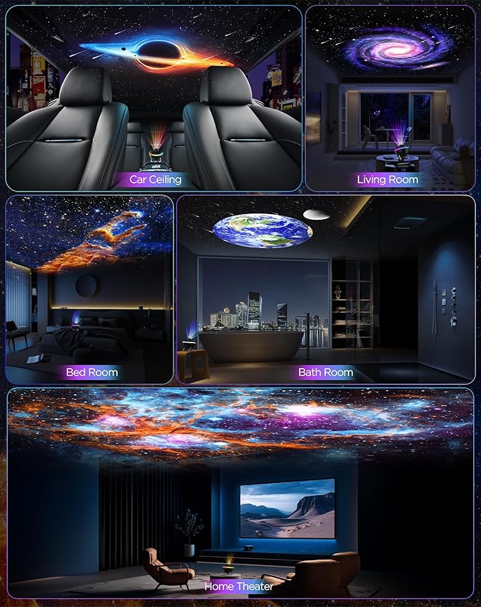 Star Projector, 13 in 1 HD Planetarium Galaxy Projector for Bedroom, Star Projector Galaxy Light with Timer, Meteor & RGB Lighting Effects, Space Night Light Projector for Kids, Adults
