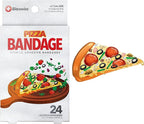 BioSwiss Bandages, Pizza Shaped Self Adhesive Bandage, Latex Free Sterile Wound Care, Fun First Aid Kit Supplies for Kids, 24 Count