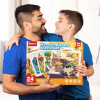 SYNARRY Large Wooden Monster Truck Puzzles for Kids Gift Box(12.2*9.4 in) - FSC Certified, 24 Piece Puzzles for Toddlers 3-5, Wood Puzzle for Kids Ages 4-6, Toys Gifts for 3 4 5 6 Year Old Boys Girls