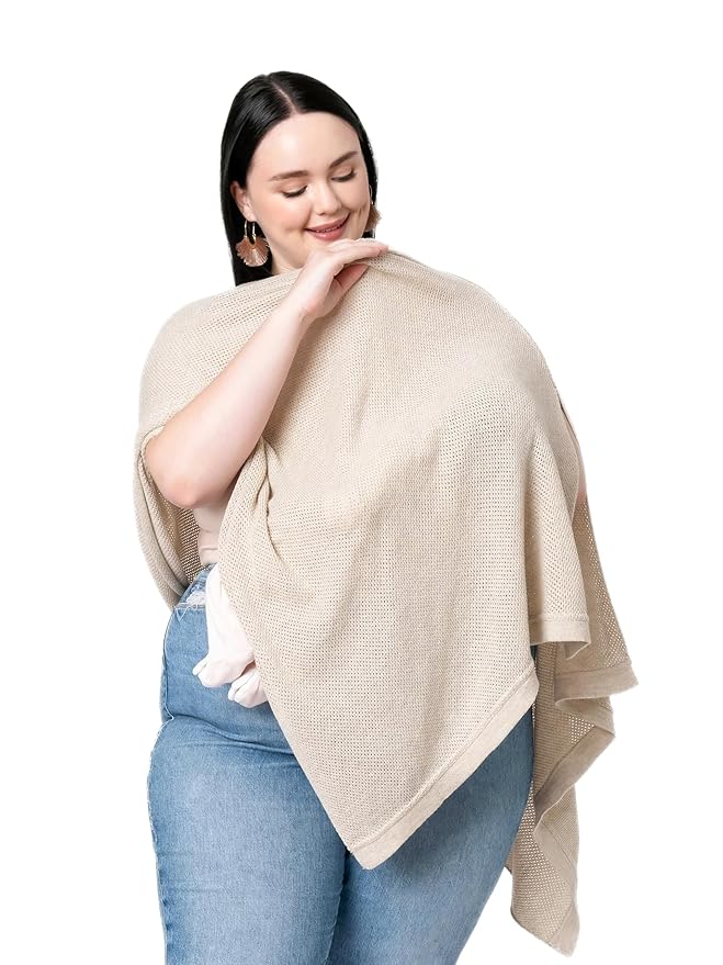 We are Amma | The Cocoon™ - Newborn Essentials Must Haves: Nursing Cover for Breast Feeding Essentials | Nursing Sweater Used as Breastfeeding Cover (Natural, Plus Size)