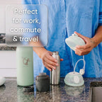 CERES CHILL OG Breastmilk Chiller, Reusable Storage Container, Up to 34 oz. - Bottle Cooler Keeps Milk at Safe Temperatures for Up to 20 Hours, Connects w/Most Pumps (Navy Blue)