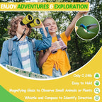 Binoculars for Kids, Kids Binoculars Toys for 3 4 5 6 7 8 Years Boys and Girls, Set with Magnifying Glass & Compass - Birthday Gifts Outdoor Toy for Kid Ages 3-8 Toddler Camping (Yellow)