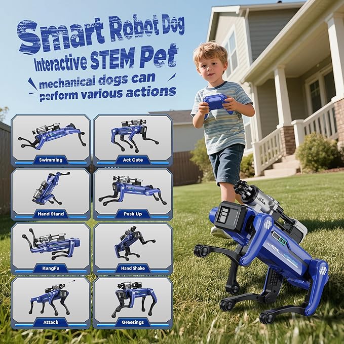 Smart Robot Dog - Interactive STEM Pet with Voice & Remote Control, 30+ Lifelike Actions, Programmable Play, 25m Range, Durable & Safe - Best Gift for Kids 6-12