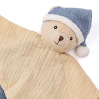 Organic Cotton Stuffed Animal Rattle Baby Toys, Plush Polar Bear Cuddle Cloth and Hand Grip Ring Rattles Plush Toy Set for Newborns Infant Boys Girls, 2 PCS