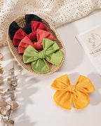 doboi 20PCS Fable Bows 3.6 Inch Hair Clips Baby Girls Hair Clips Cotton Linen Bows for Girls Solid 10 Color Hair Accessories for Baby Toddlers Kids