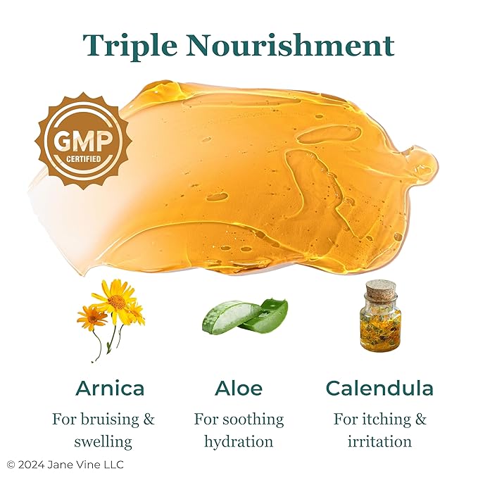 Arnica Gel For Face, Arnica Cream and Bruise Cream to Soothe with Aloe and Calendula for Face and Body, Menthol Free, Alcohol Free, 7oz Pump