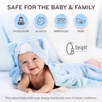 Oeight Baby Body Wash, 100% Natural Active Ingredients Sensitive Skin Baby Wash with Aloe Vera, Chamomile, Olive Oil & Provitamin B5, Dermatologically & Hypoallergenic Tested Mild Foaming Soap, 200ml