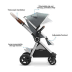 Mompush Ultimate 2 Baby Stroller for Infant and Toddler with Newborn Mode and Reversible Seat, All-Terrain Stroller with All-Wheel Suspension, Includes Car Seat Adapter and Large Storage Basket