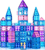 102PCS Ice Castle Magnetic Tiles, 3D Building Blocks STEM Educational Kids Toys for Pretend Play, 3 4 5 6 7 8 Year Old Birthday Gifts for Boys and Girls, Preschool Learning Toys for Birthday