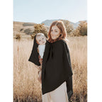 Konssy Muslin Nursing Cover for Breastfeeding, 360° Full Privacy Breathable 100% Cotton Breastfeeding Cover, Multi-use Carseat Canopy(Black)