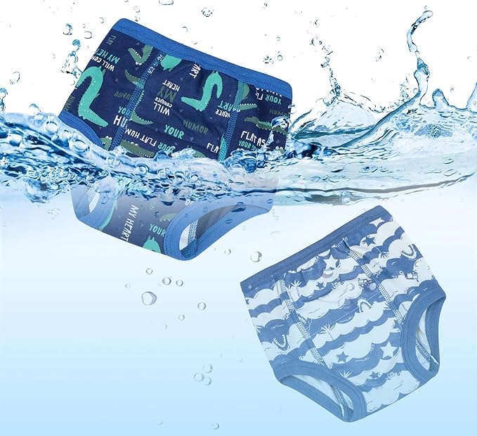 MooMoo Baby 8 Packs Potty Training Pants Cotton Absorbent Training Underwear for Toddler Boy and Girls 2T-9T