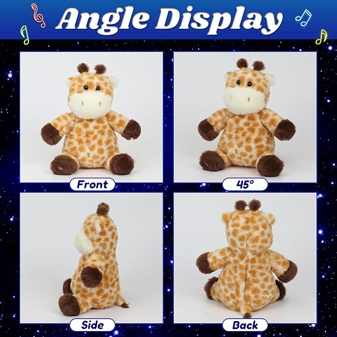Cuteoy Musical Plush Giraffe Stuffed Animal Glowing LED Light-up Nightlight Toys Singing Lullabies Birthday Christmas Plushies Gifts for Kids Boys Girls,13"