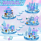 Magnetic Blocks - 100Pcs 0.8in Magnetic Building Block for Kids Ages 4-8, Transparent Magnet Block for Blue Princess Castle Build, Magnet Cubes Tiles Princess Toy for Girl 3 4 5 6 7 8-12 Birthday Gift