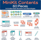 KeepGoing Small Travel First Aid Kit Kids – 60 Pc. Mini First Aid Kit for Purse, Diaper Bag, & Backpack with Latex-Free Bandages – 4 Oz., & 4.5 x 3.5 x 2 in, TSA-Approved