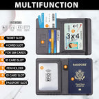 Melsbrinna Rfid Passport Holder for Travel women/Men, Cute Passport Wallet Rfid Blocking Card Slots, Rfid Passport Cover/CaseTravel Wallet, Passport Book Holder (1, Black3)