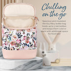 Itzy Ritzy Insulated Bottle Bag – Keeps Bottles Warm or Cool - Holds 3 Bottles & Features Interior Pocket for Ice Pack (Not Included), Blush Floral