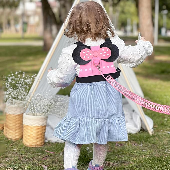 Accmor Toddler Harness Leashes + Anti Lost Wrist Link, Cute Kids Harness Child Leash for Girls, Adorable Child Anti Lost Leash Baby Walking Harness Belt Strap Protector for Outdoor Travel