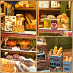 CUTEBEE Book Nook Kit - DIY Miniature House Bakery Dessert Shop Dollhouse Kit for Adults, Booknook Tiny House Bookshelf Decor 3D Wooden Puzzle, Gifts for Family, Friends (Mrs.Hunt Bakery)