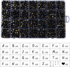 1400pcs Letter Beads, 4x7 mm Acrylic Alphabet Beads, Beads for Jewelry and Bracelet Making, in 28 Grid Box (Black and Gold)