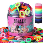 YGDZ Cotton Mini Hair Ties and Ponytail Holders Set for Toddlers and Kids: 300PCS Seamless Elastic Multicolor Bands, Hair Accessories for Little Girls