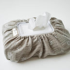 Baby Wipes Cover – Universal Size, One Size Fits All Wipes Packages | Muslin Cotton Tissue Cover for Nursery, Diaper Bag & Changing Table, Station | Gingham & Neutral Patterns (Beige Daisy)