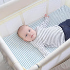 Pack and Play Sheets Fitted, Mini Crib Sheets for Graco Pack N Play Playard (38x26), Ultra Soft Cotton Blend, Safe & Snug Playpen Mattress Sheet for Baby Boys Girls, Airplane in The Clouds, 2-Pack