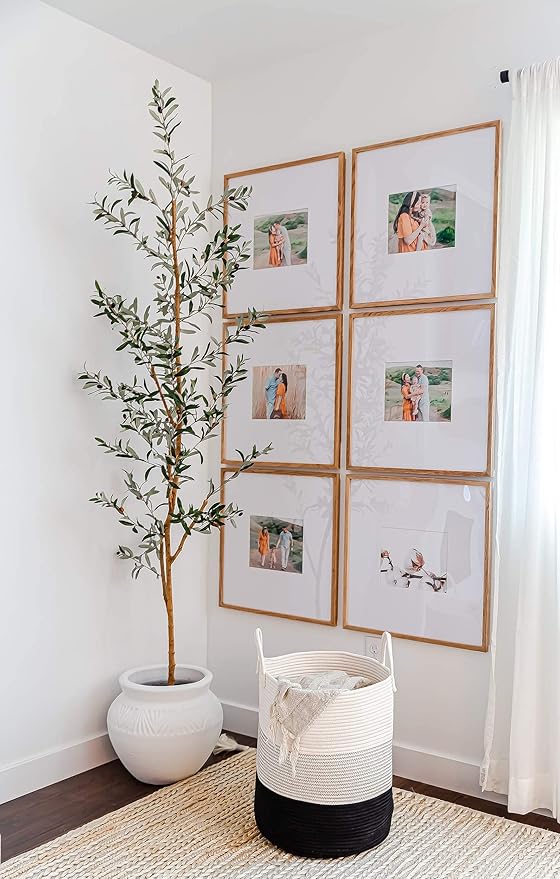 OrganiHaus Black & White Blanket Storage Basket for Living Room 15x18, Woven Nursery Hamper Basket, Large Toy Basket Storage for Kids, Laundry Hamper, Baby Laundry Basket, Cute Cotton Rope Basket