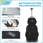 NEW TILAMI 18 inch Rolling Backpack for Kids - Waterproof, Stair-Climbing, Durable, Personalized Design for School, Travel, Black